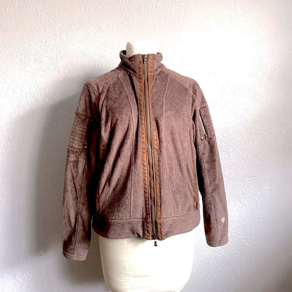 Kuhl Fleece Jacket Women’s Size Large Brown Zip Up Sherpa